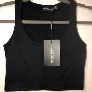 Black crop tank top
